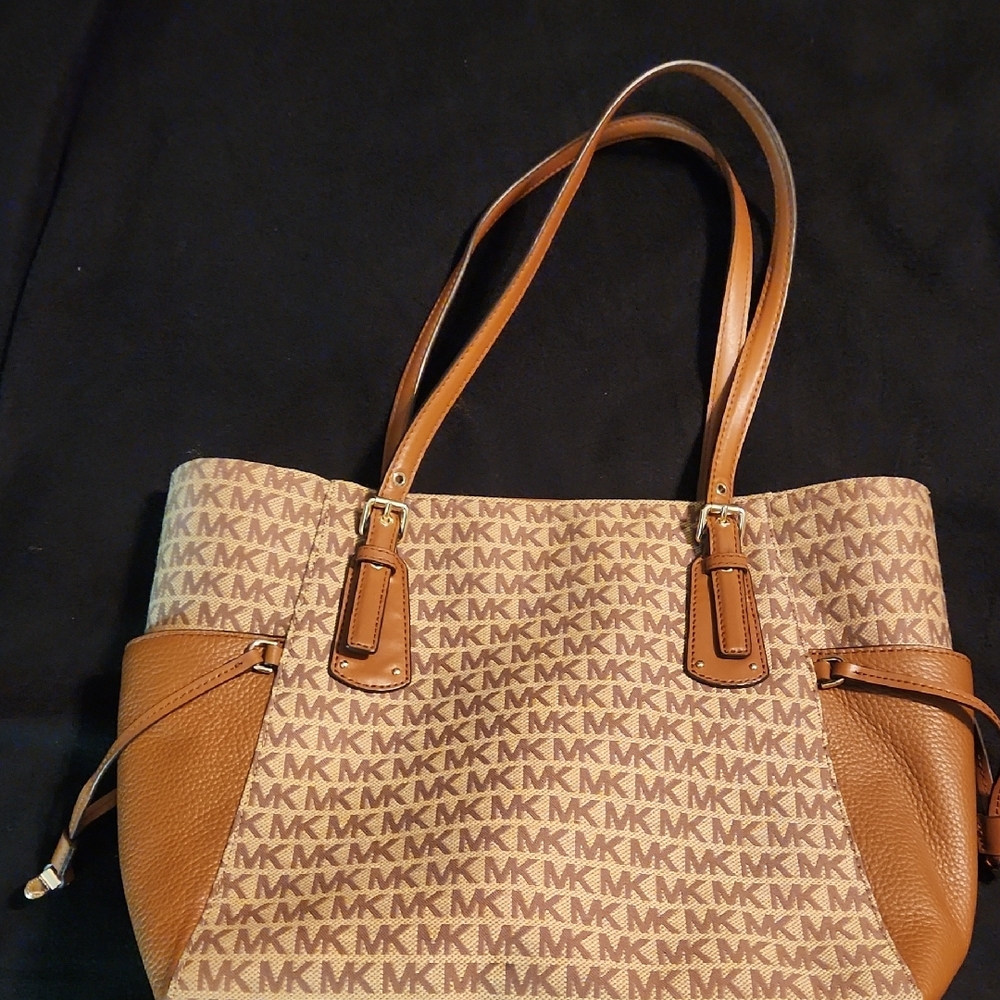 Michael Kors Brown Leather Trim Tote
